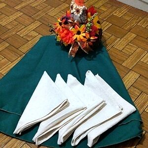 Round Tablecloth & 5 LG napkins